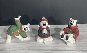 New Bella Haus 3PCs Polar Bears in Ugly Sweaters Yoga Set 3"